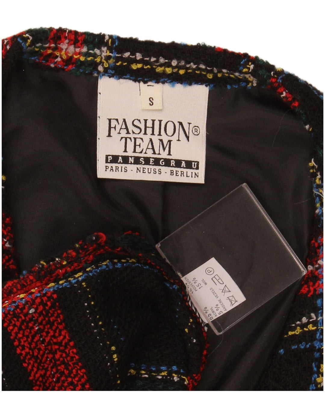 Jaqueta blazer feminina vintage grande com 4 botões Reino Unido 10 pequena xadrez vermelha