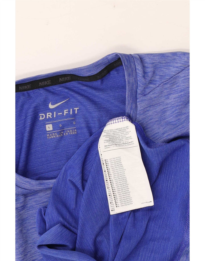 Camiseta masculina Nike Dri Fit grande poliéster manchado azul