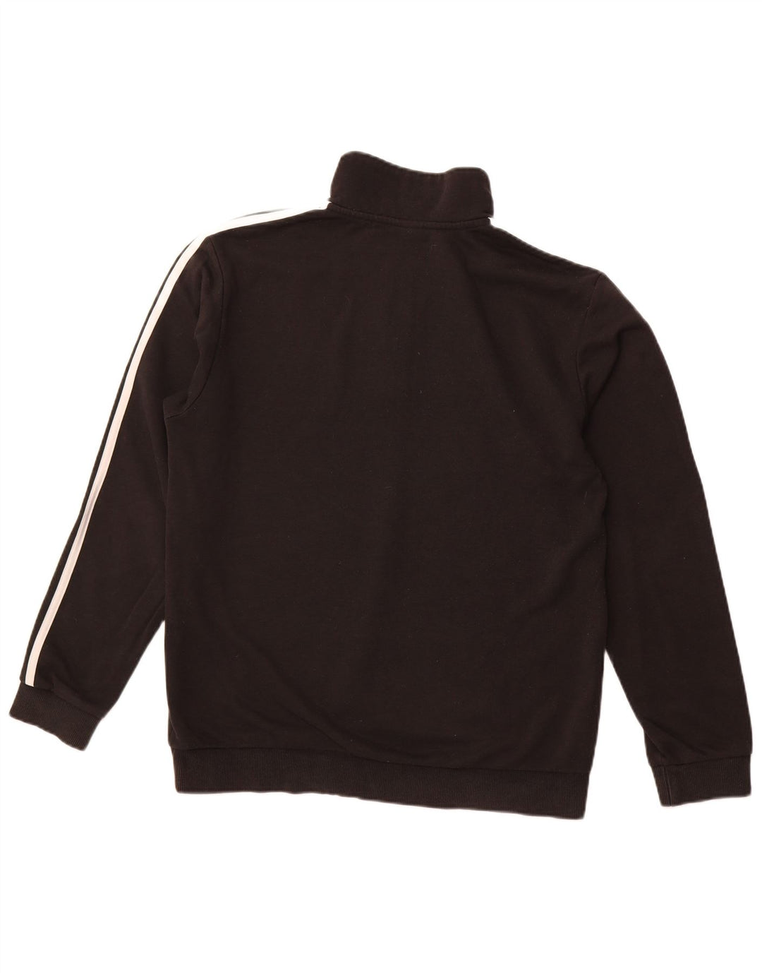 ADIDAS Mens Zip Neck Moletom Jumper Médio Algodão Preto