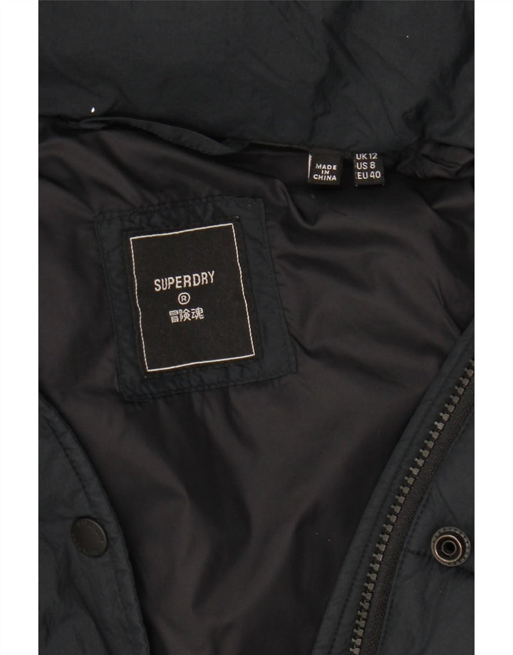 Jaqueta acolchoada com capuz feminina Superdry UK 12 médio preto