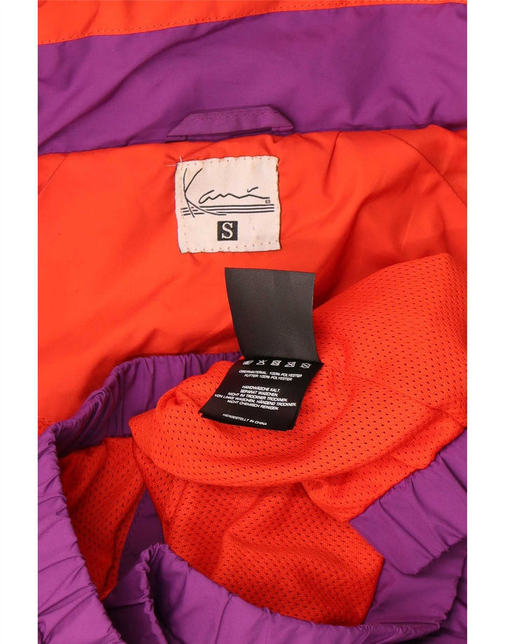 Jaqueta de chuva masculina com capuz gráfico Karl Kani Reino Unido 36 poliéster roxo pequeno