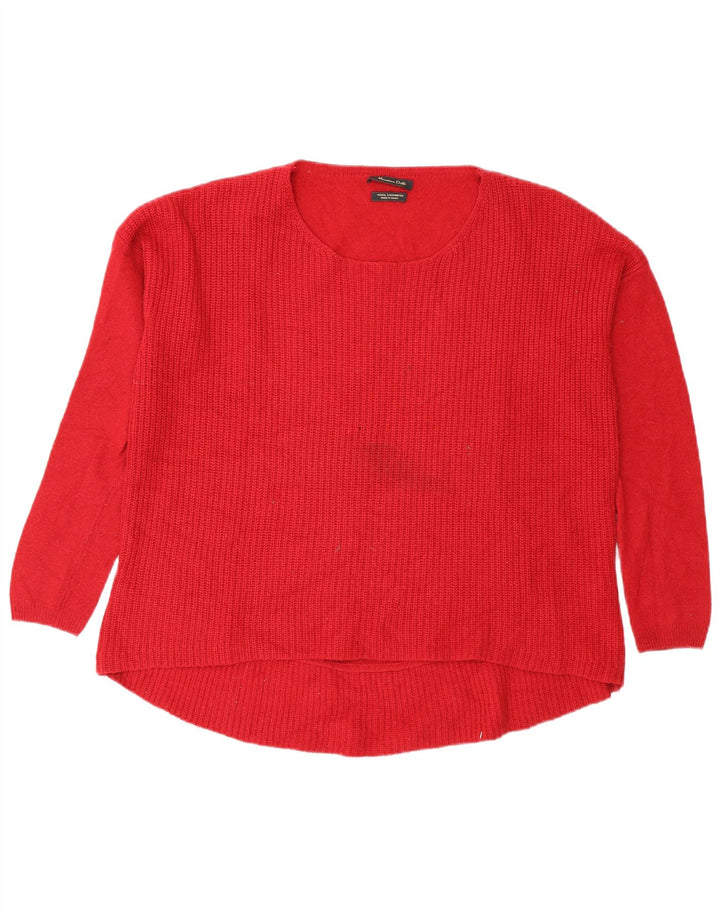 Suéter feminino Massimo Dutti com gola redonda e ajuste solto Reino Unido 14 médio vermelho