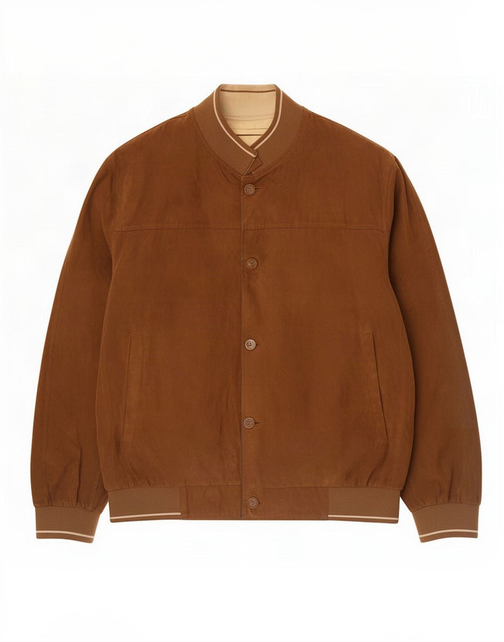 Jaqueta bomber masculina Milestone IT 48 4XL poliéster marrom