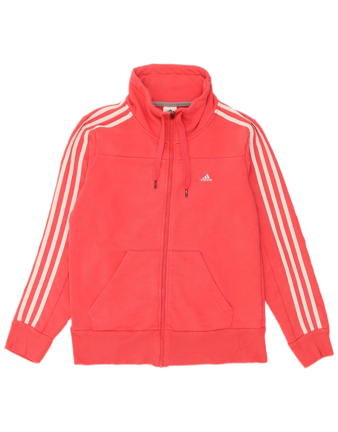 Adidas Womens Climalite Tracksuit Top Jacket UK 12/14 Médio Vermelho