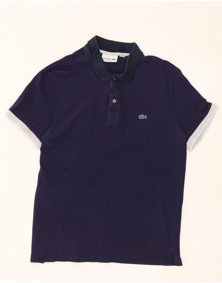 Camisa polo masculina LACOSTE Regular Fit tamanho 4 médio algodão azul marinho