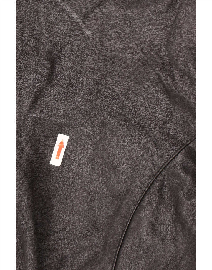 Jaqueta blazer feminina de couro com 6 botões MDK Reino Unido 18 XL preta