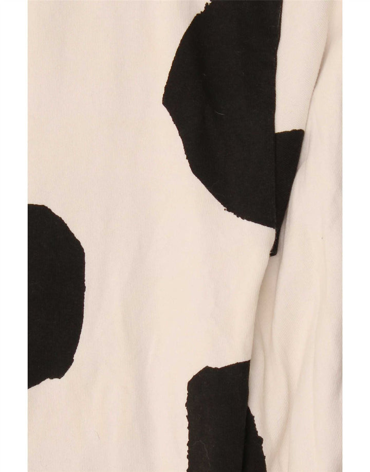 Blusa feminina Zara Top UK 14 algodão manchado branco médio