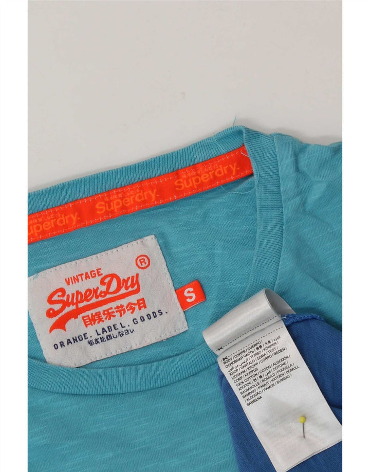 Camiseta masculina Superdry top pequeno azul tie-dye algodão