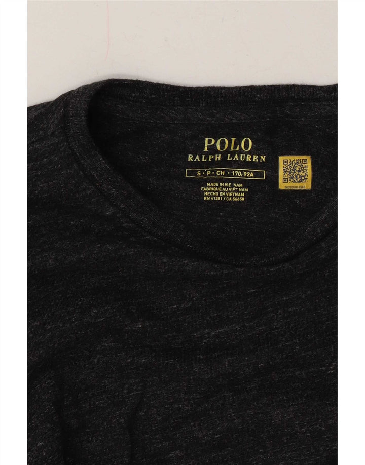 Top masculino Polo Ralph Lauren manga comprida pequeno cinza manchado