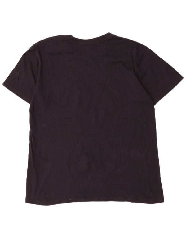 Camiseta gráfica masculina Hard Rock Cafe Kuala Lumpur Top XL de algodão preto