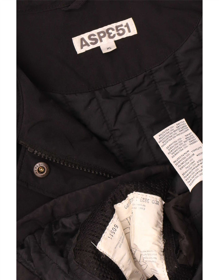 Jaqueta corta-vento feminina Aspesi UK 18 XL preto poliamida