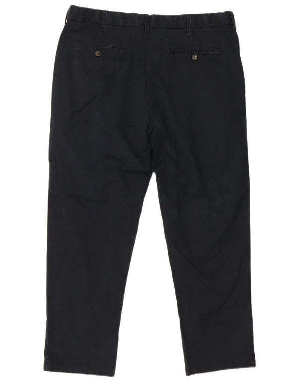 Calça chino reta masculina Marks & Spencer W38 L29 algodão preto