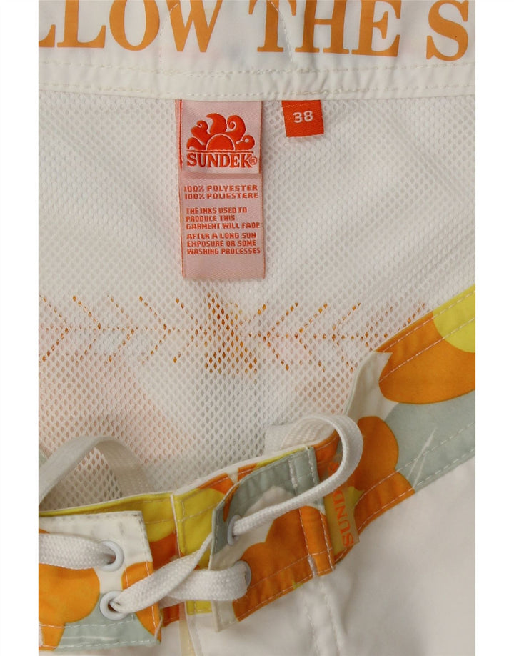 Sundek Mens Graphic Swimwear XL Poliéster Floral Branco