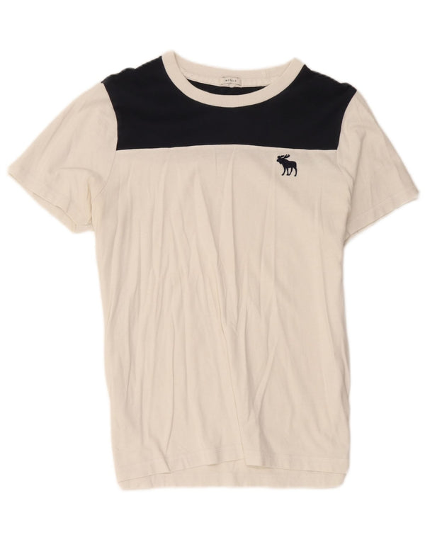 Camiseta feminina Muscle da Abercrombie & Fitch UK 20 2XL bloco colorido branco