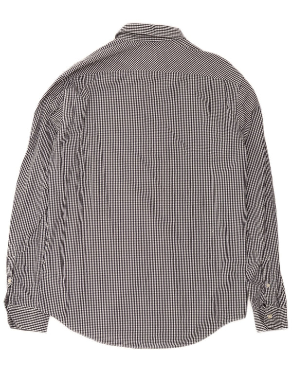 Camisa masculina Slim Fit Timberland grande algodão guingão azul marinho