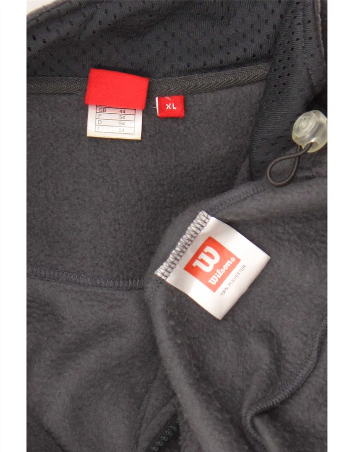 Wilson Mens Zip Neck Fleece Jumper XL Cinza Poliéster