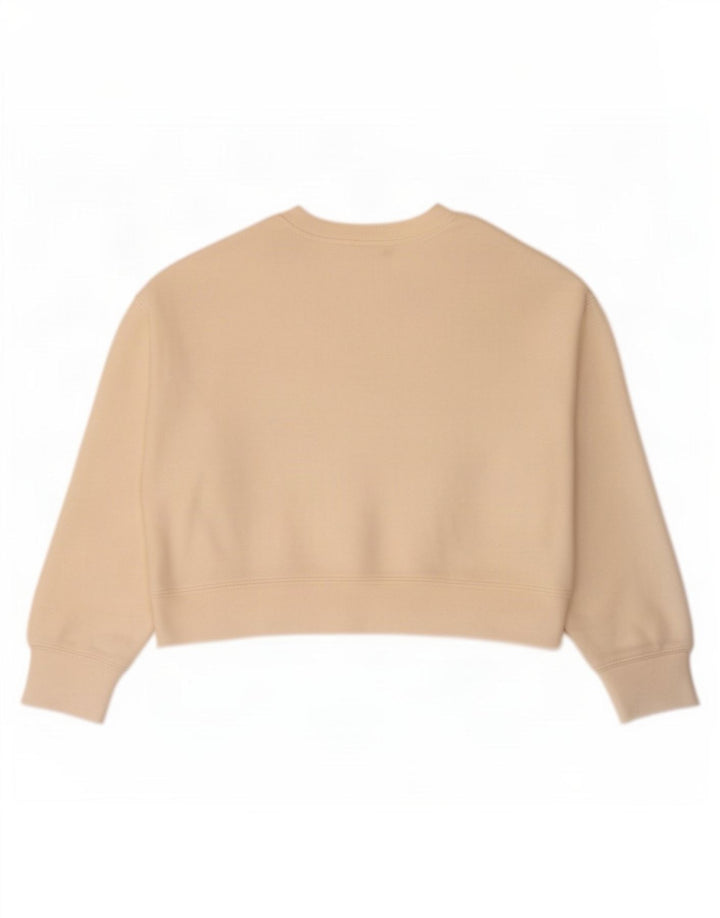 Zara Womens Crop Oversized Moletom Jumper Reino Unido 14 Médio Bege Viscose