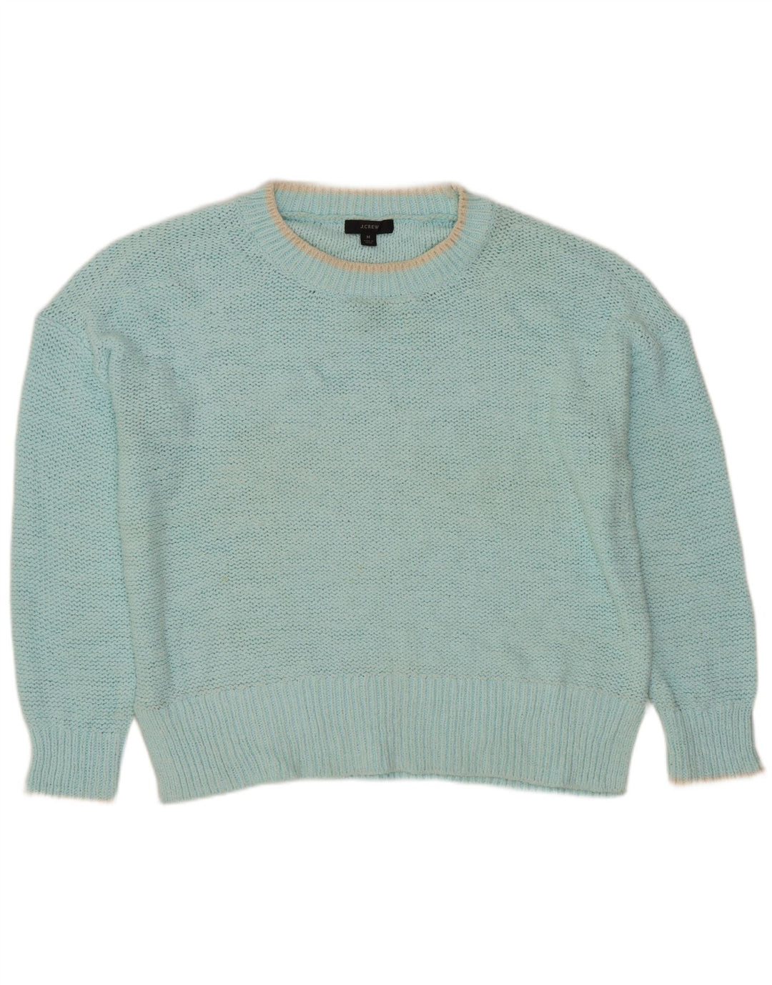 J. CREW Suéter feminino grande com gola canoa Reino Unido 14 turquesa médio