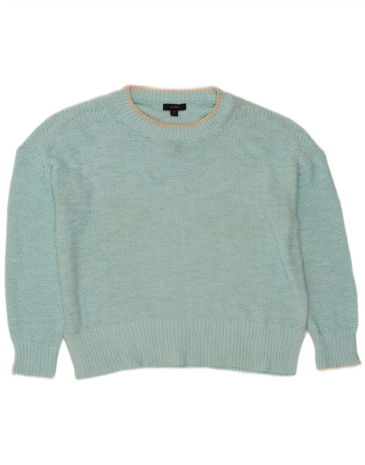 J. CREW Suéter feminino grande com gola canoa Reino Unido 14 turquesa médio