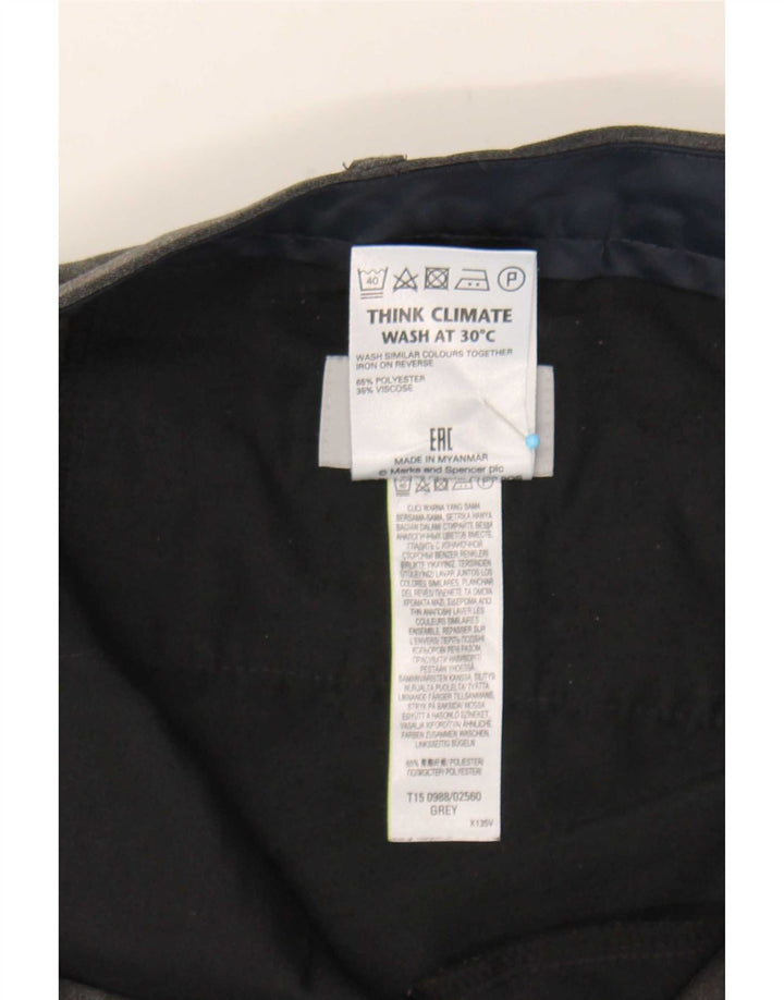 Calça masculina de terno reto Marks & Spencer W40 L29 poliéster cinza