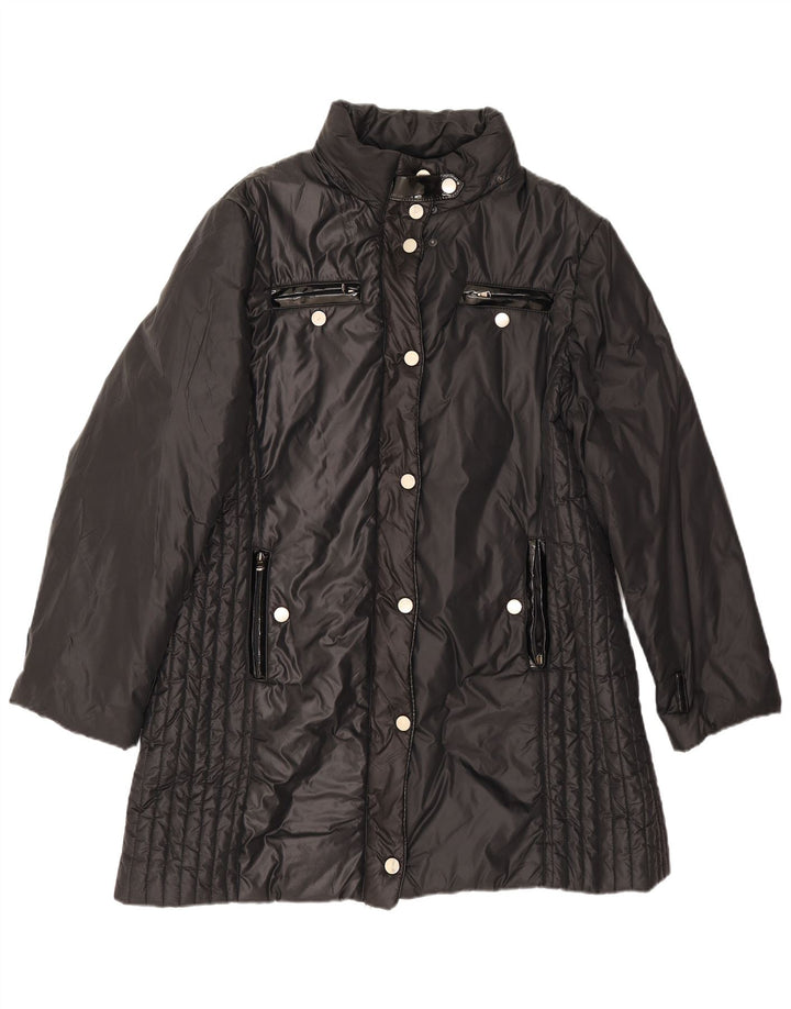 Casaco acolchoado feminino Fiorella Rubino UK 20 2XL preto poliamida