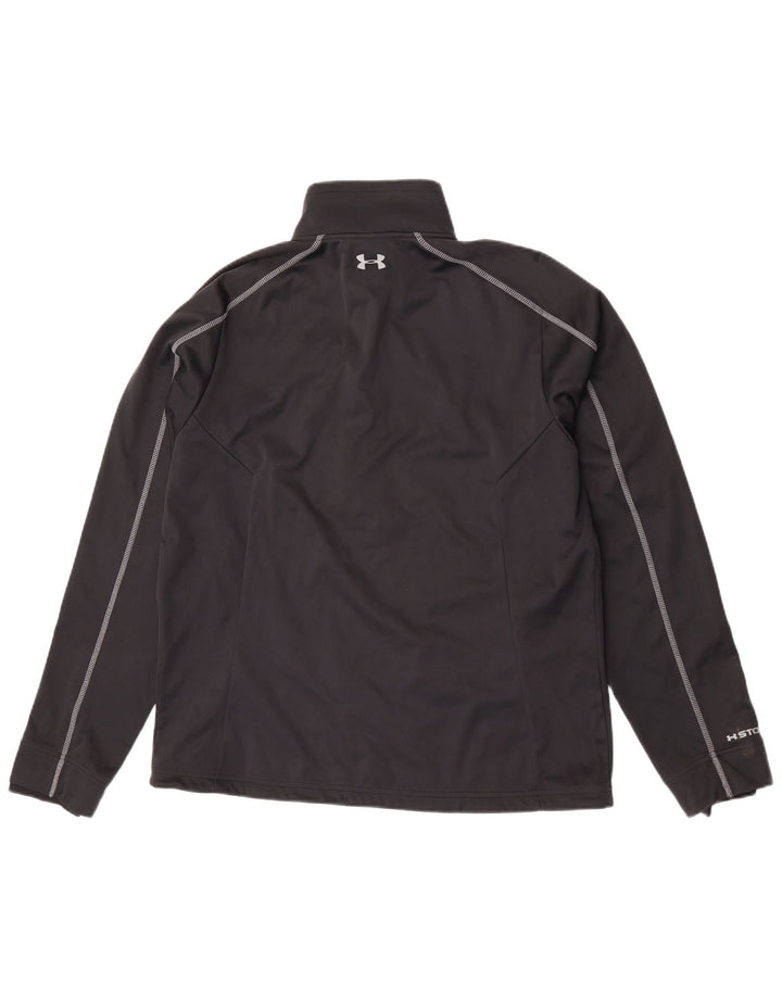 Under Armour Mens Zip Neck Pulôver Treino Top Grande Poliéster Preto