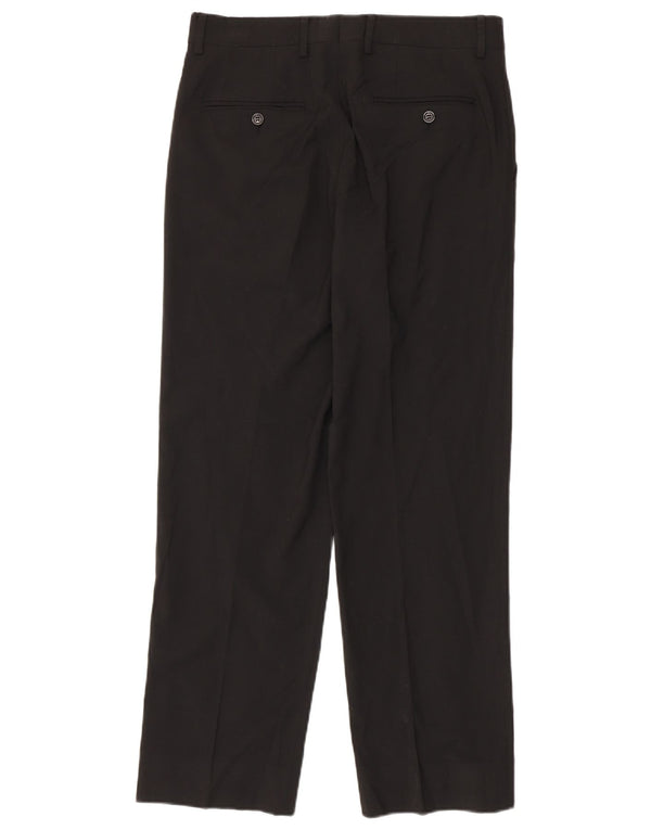 Zara Mens Straight Suit Calças EU 40 Médio W31 L30 Poliéster Preto