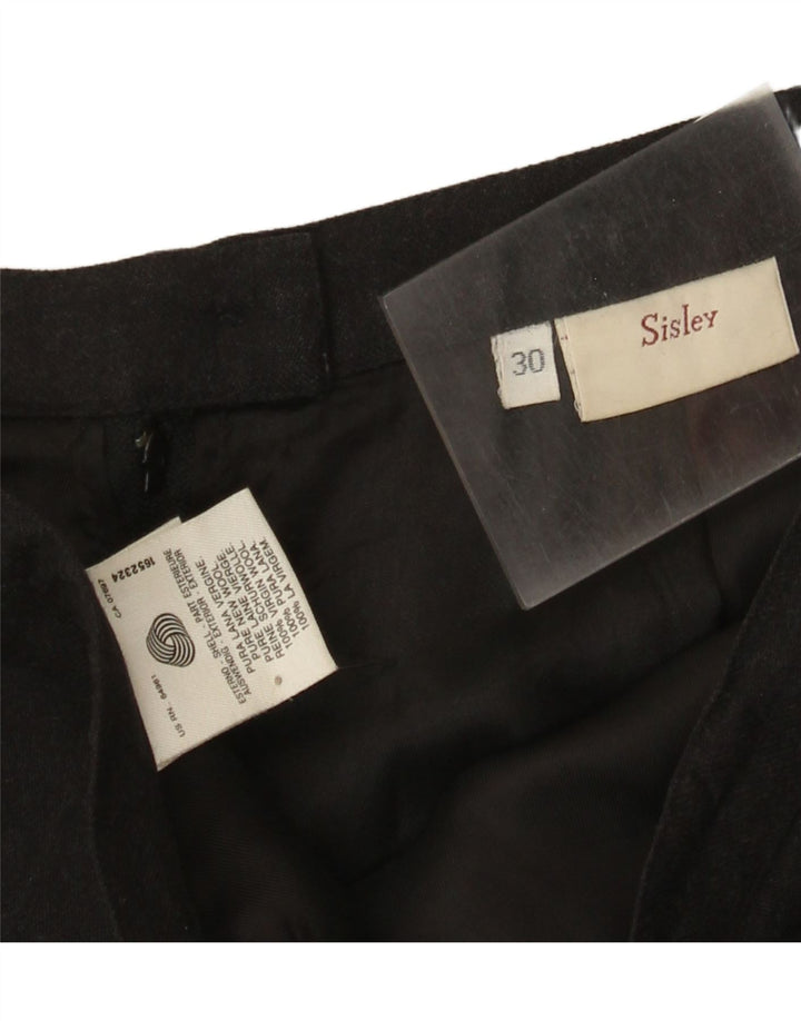 Mini saia lápis feminina Sisley W30 lã cinza médio