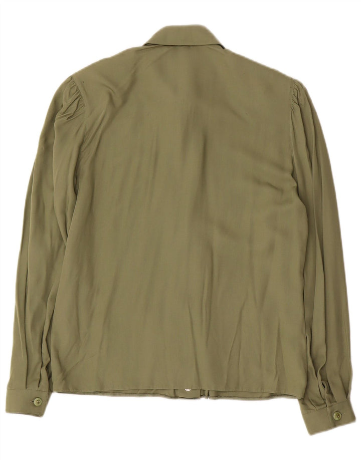 Blusa feminina VINTAGE EU 36 pequena viscose verde