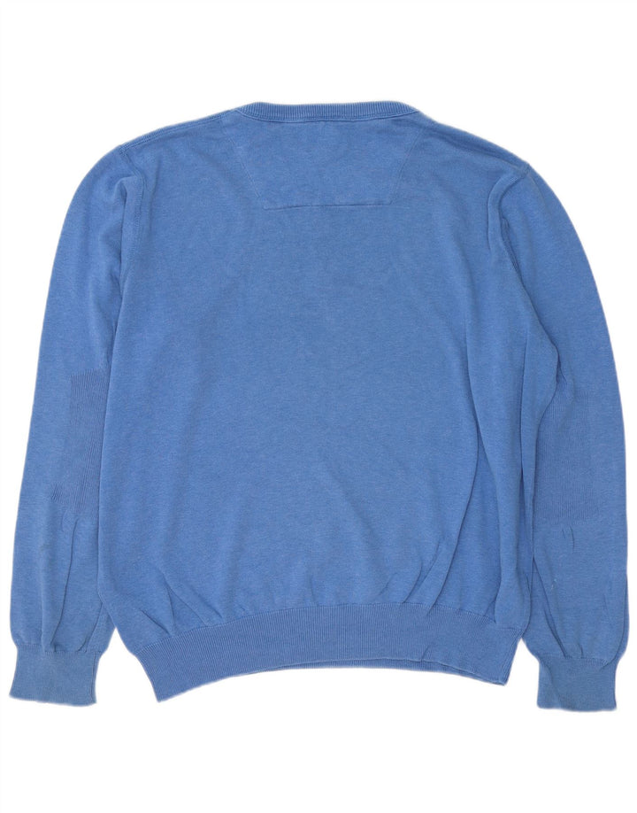 Suéter masculino Timberland com ajuste regular e gola canoa 2XL algodão azul