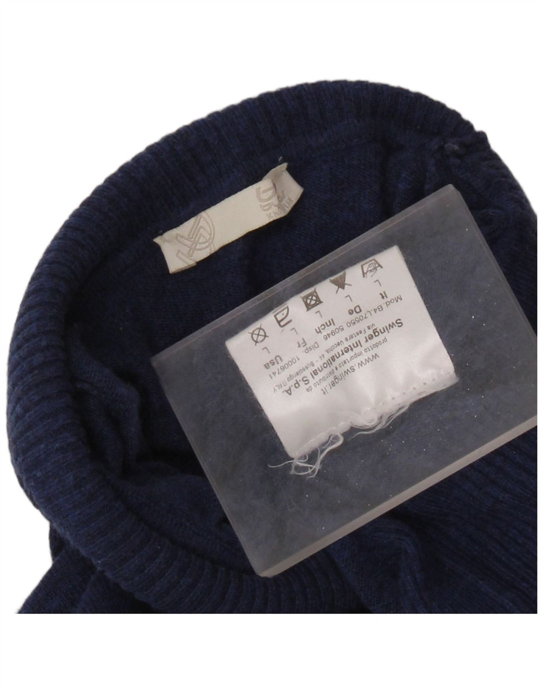 Suéter feminino BYBLOS com gola redonda Reino Unido 14 grande azul marinho acrílico