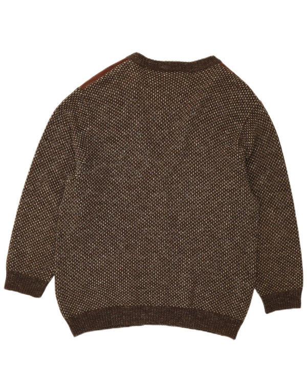 Suéter Cardigan Masculino Suspense IT 54 XL Marrom Acrílico Geométrico