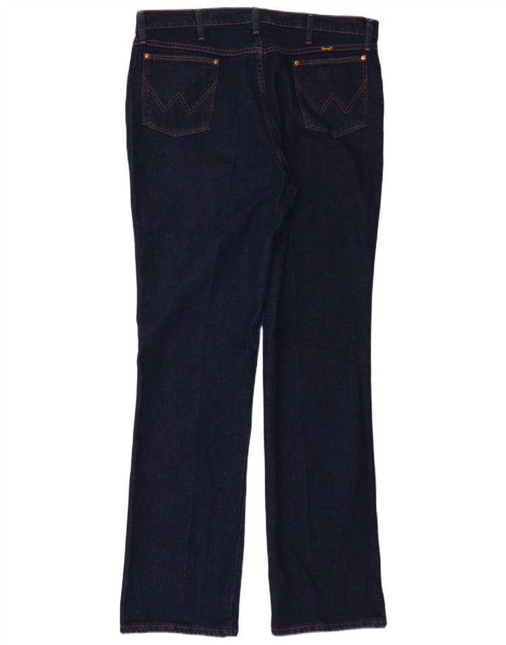 Wrangler Mens Straight Jeans W38 L34 Azul Marinho Algodão