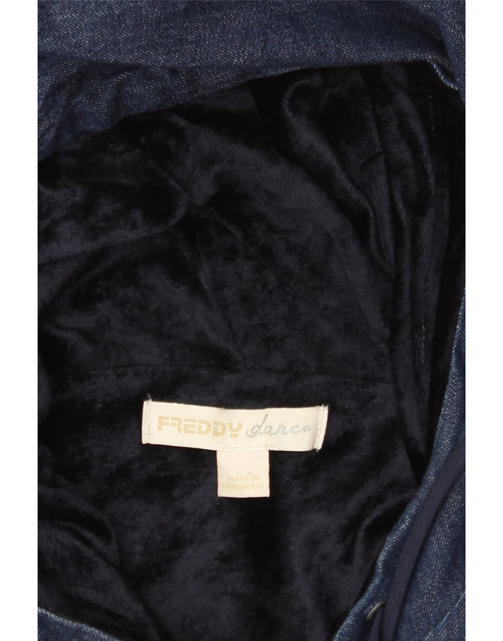 Jaqueta jeans feminina com capuz FREDDY Reino Unido 14 azul marinho médio