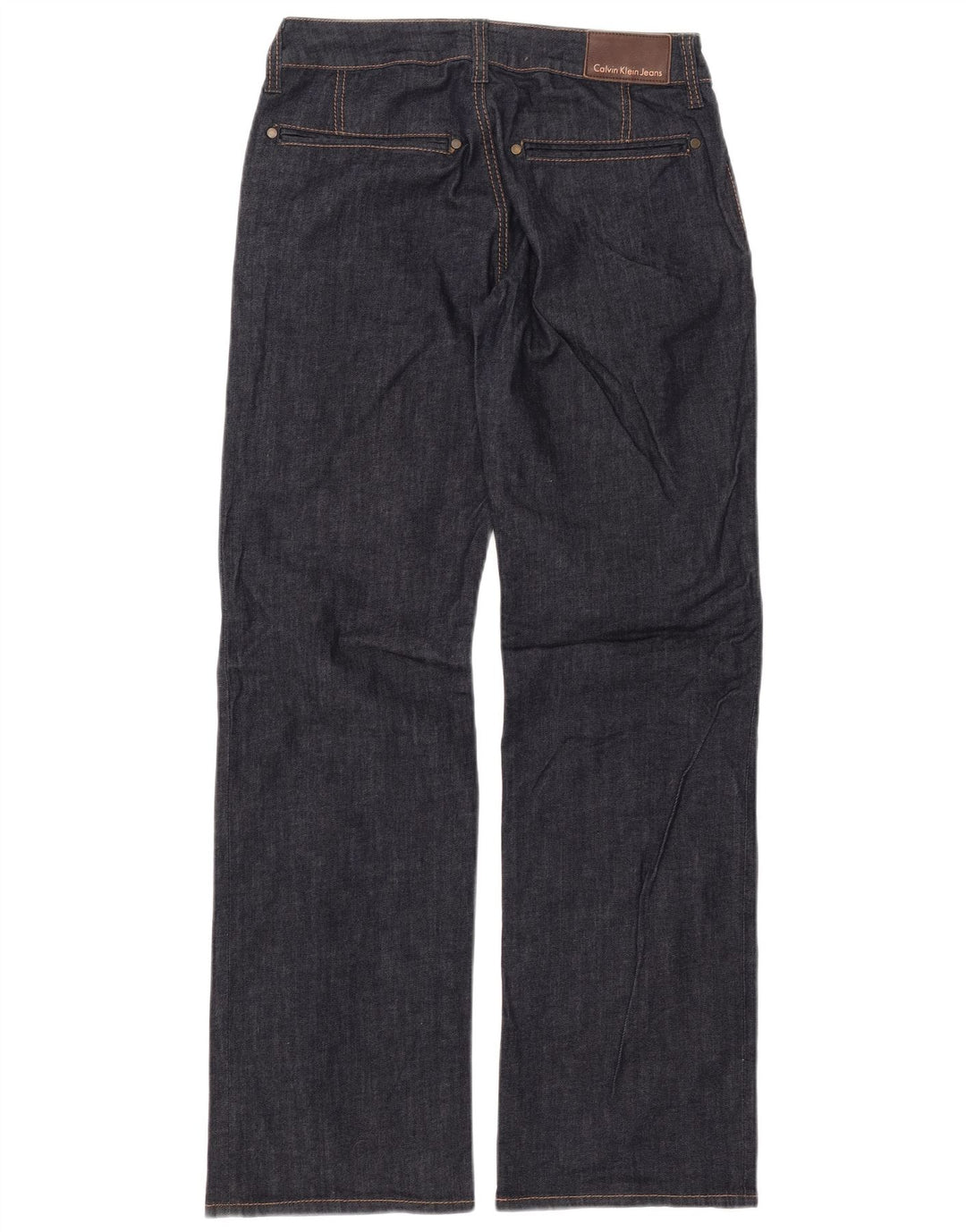 Calça jeans reta feminina CALVIN KLEIN W30 L33 algodão azul marinho