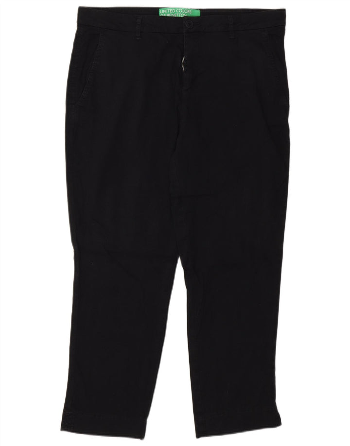 Calça feminina cortada cônica BENETTON W32 L25 preta