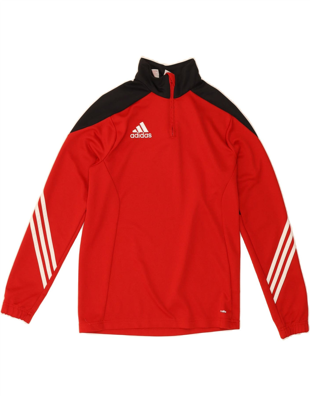 ADIDAS Boys Climalite Pullover Tracksuit Top 13-14 Years XL Red Vintage Adidas and Second-Hand Adidas from Messina Hembry 