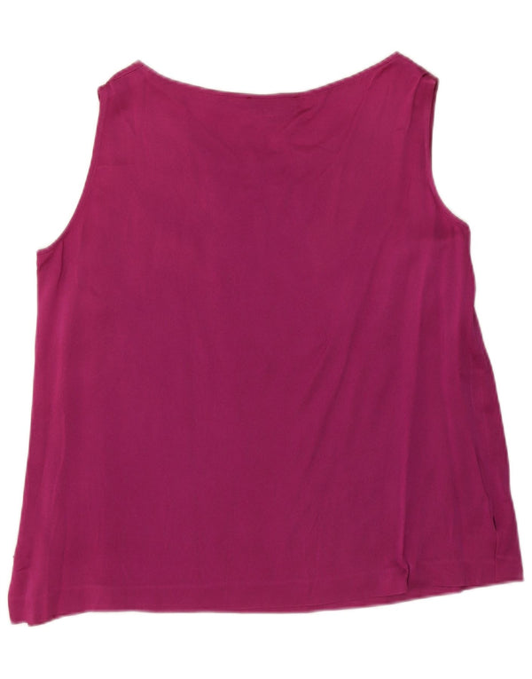 Blusa feminina Luisa Spagnoli sem mangas UK 18 XL viscose rosa