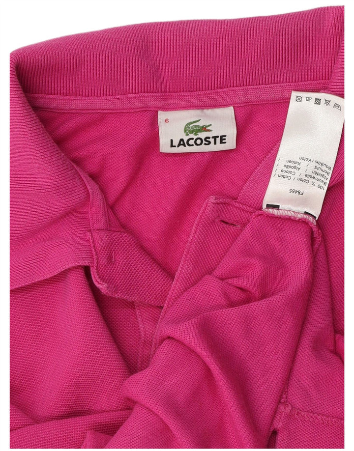 Camisa polo masculina LACOSTE tamanho 6 XL algodão rosa