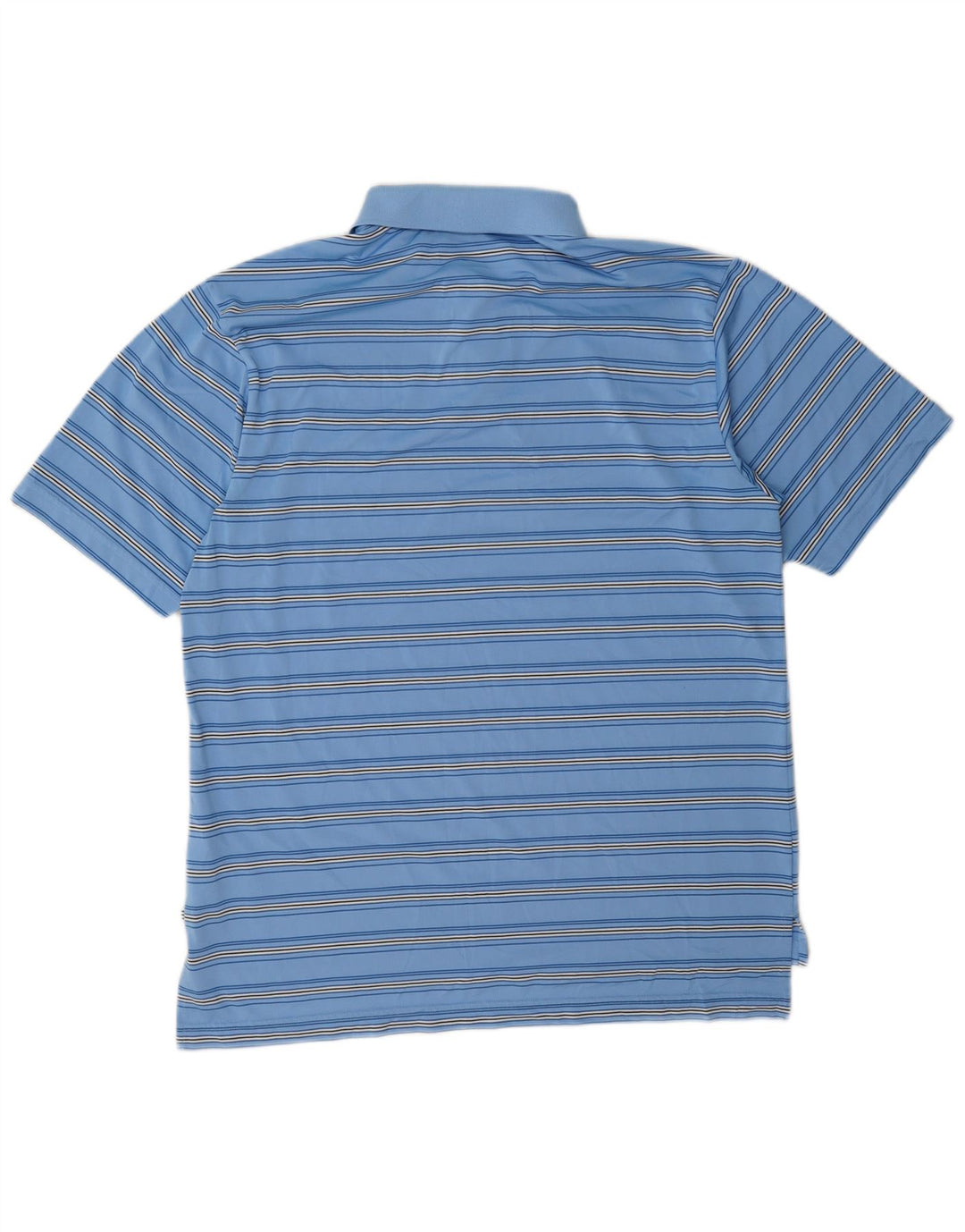 Camisa polo masculina Adidas grande poliéster listrado azul