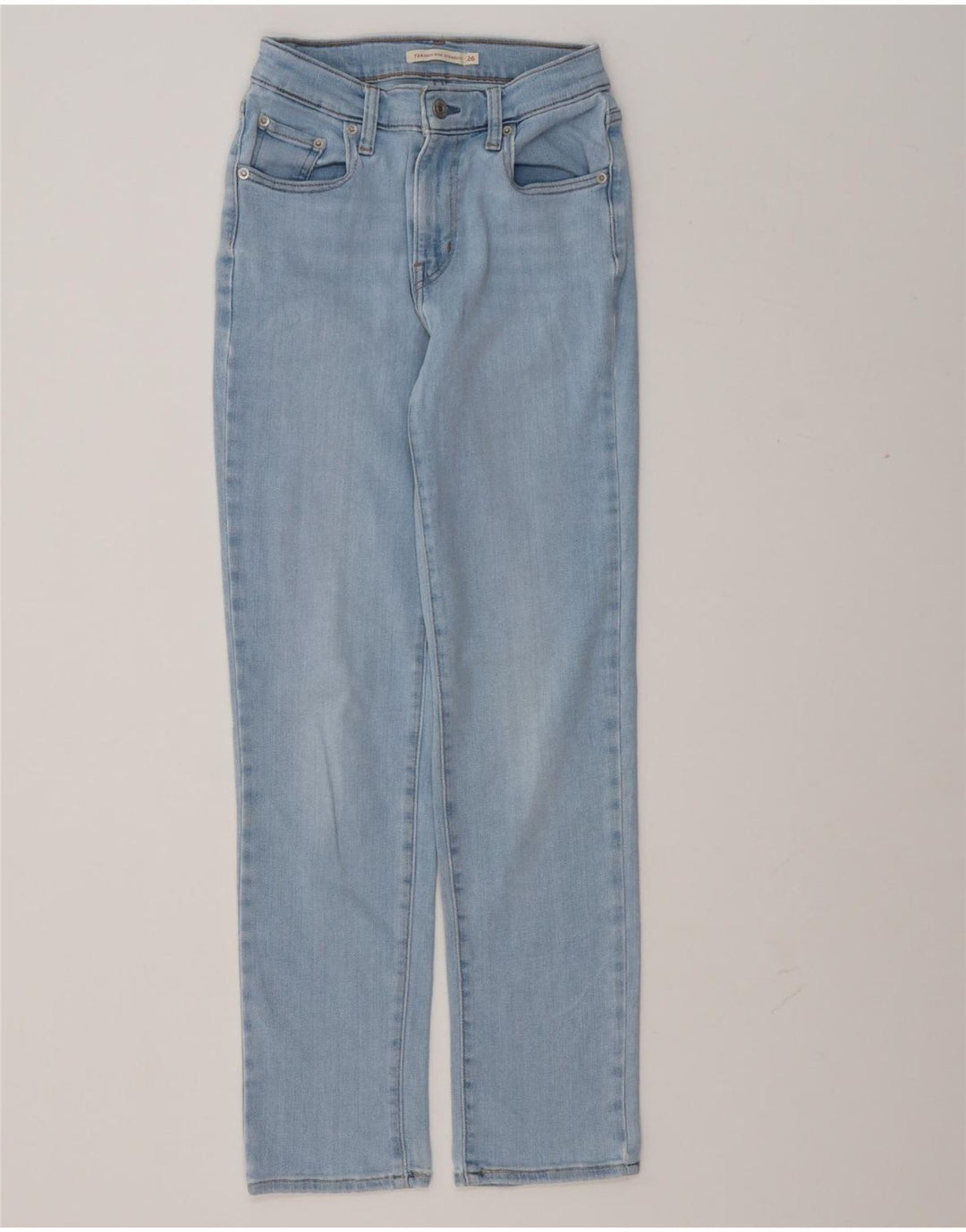 Calça jeans feminina Levi's 724 High Rise Straight W26 L28 azul algodão