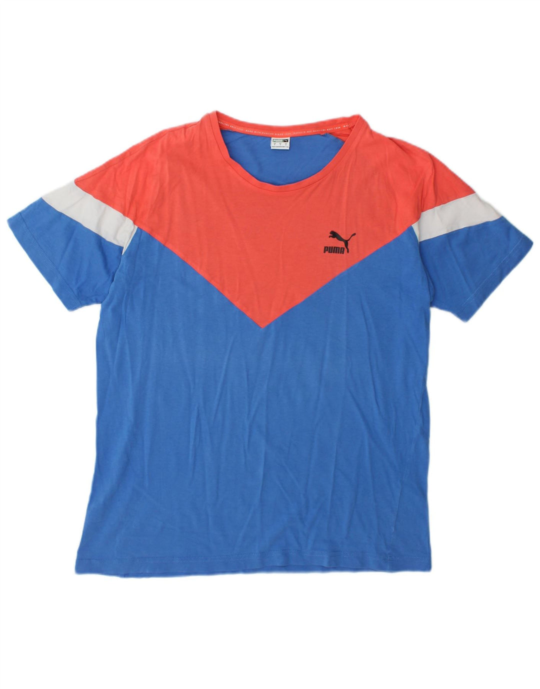 Camiseta masculina Puma Top médio azul colorblock