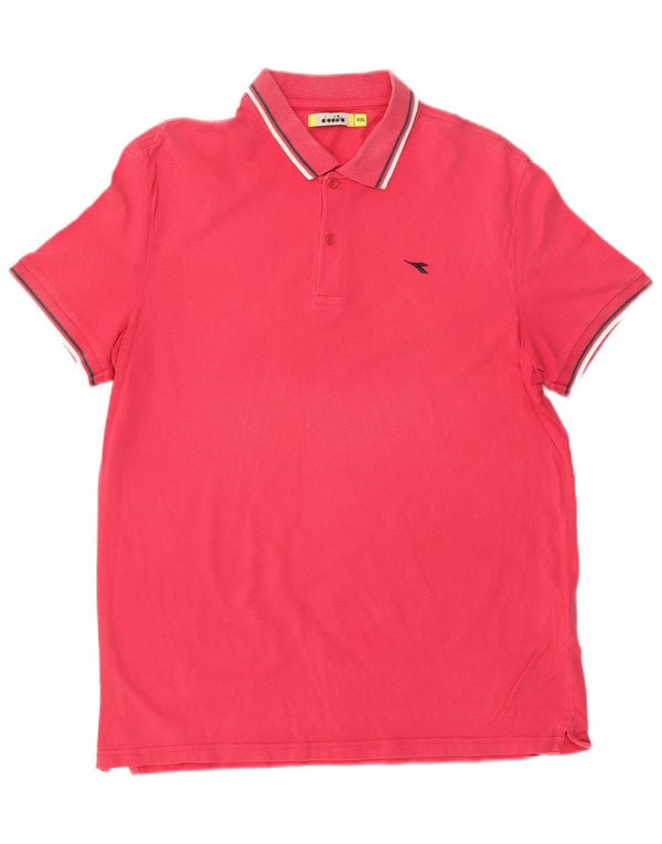 Camisa polo masculina DIADORA 2XL algodão rosa