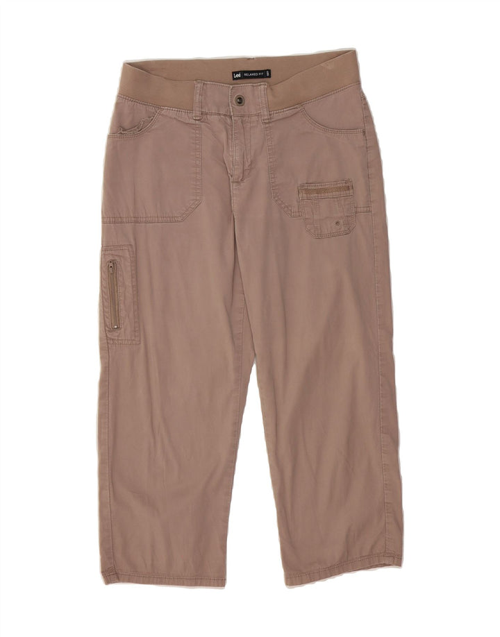 LEE Womens Relaxed Fit Capri Trousers US 8 Medium W32 L22 Brown Cotton Vintage Lee and Second-Hand Lee from Messina Hembry 