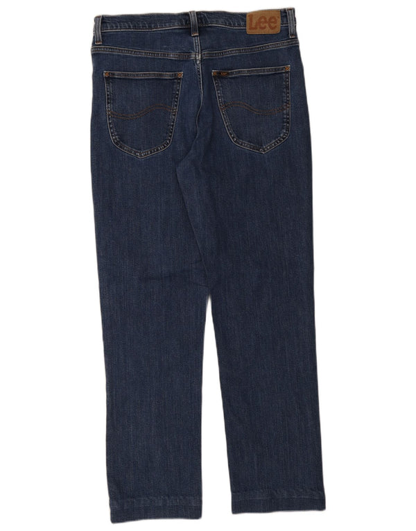 Lee Mens Brooklyn Straight Jeans W34 L29 Azul Algodão