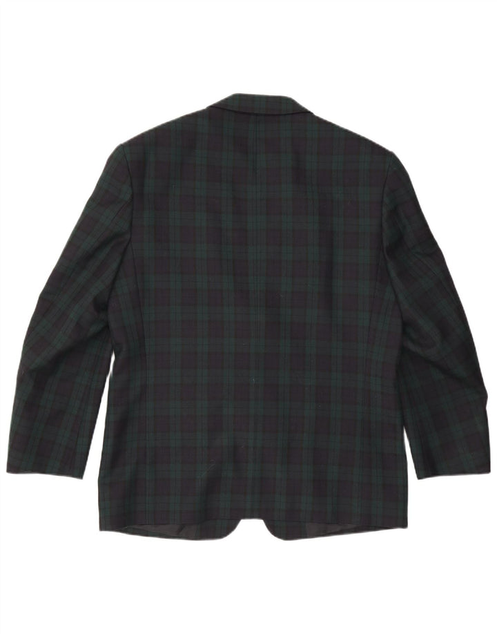 Jaqueta blazer masculina de 2 botões Douglas IT 50 poliéster xadrez verde grande