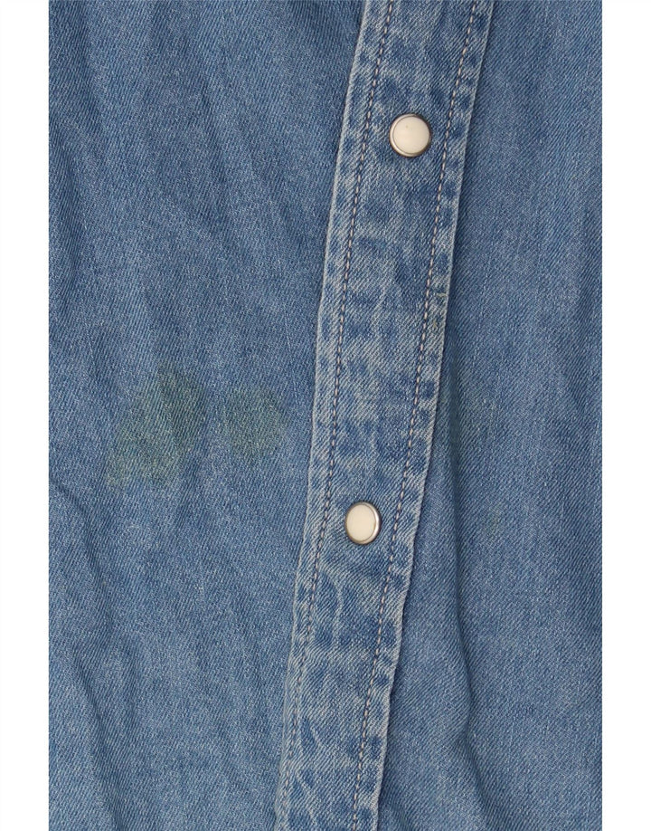 Camisa jeans masculina Zara grande algodão azul