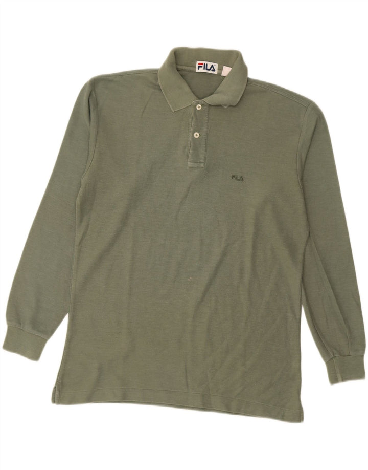 Camisa polo masculina Fila manga comprida IT 48 algodão verde médio