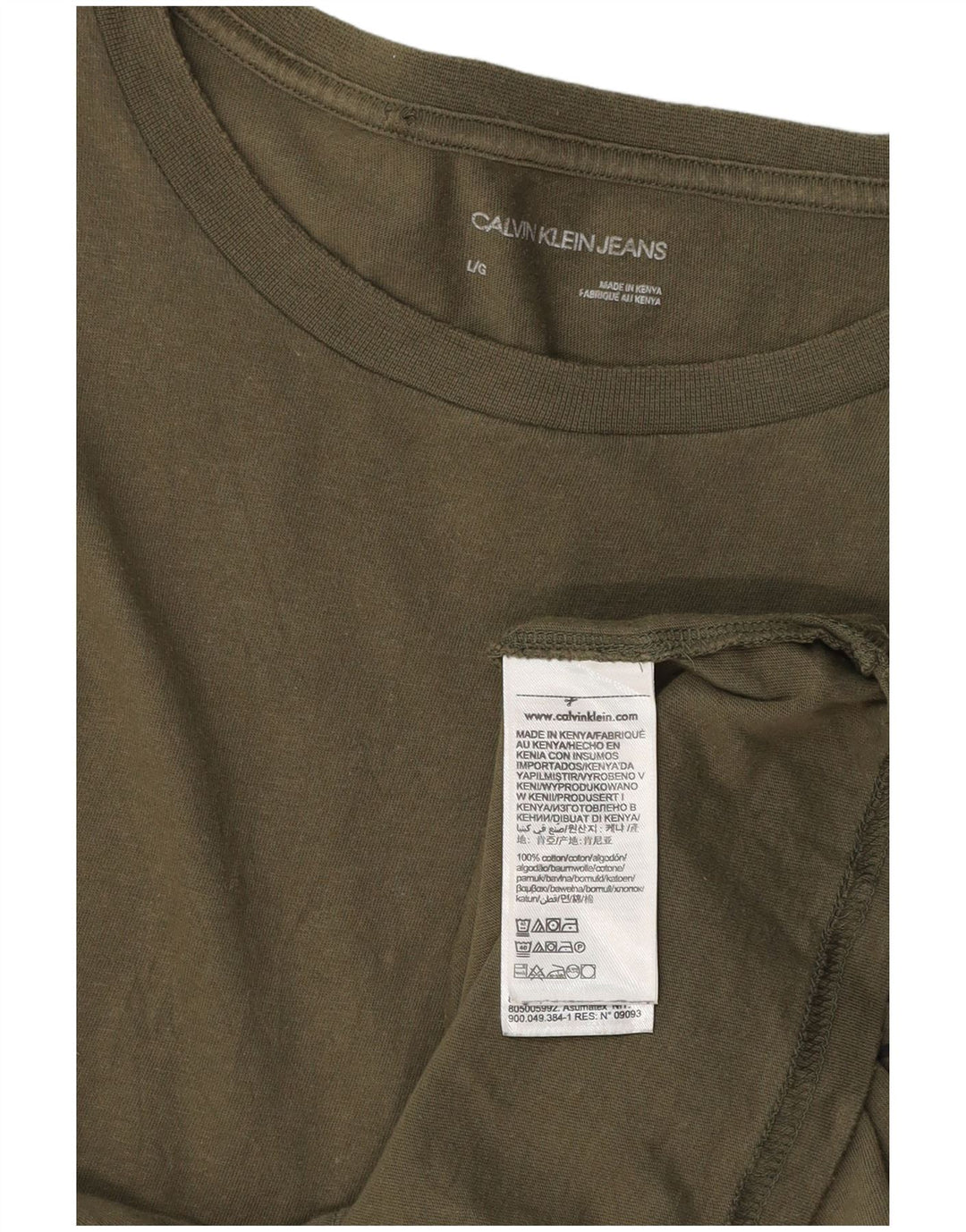 Camiseta masculina CALVIN KLEIN JEANS com estampa gráfica grande de algodão cáqui
