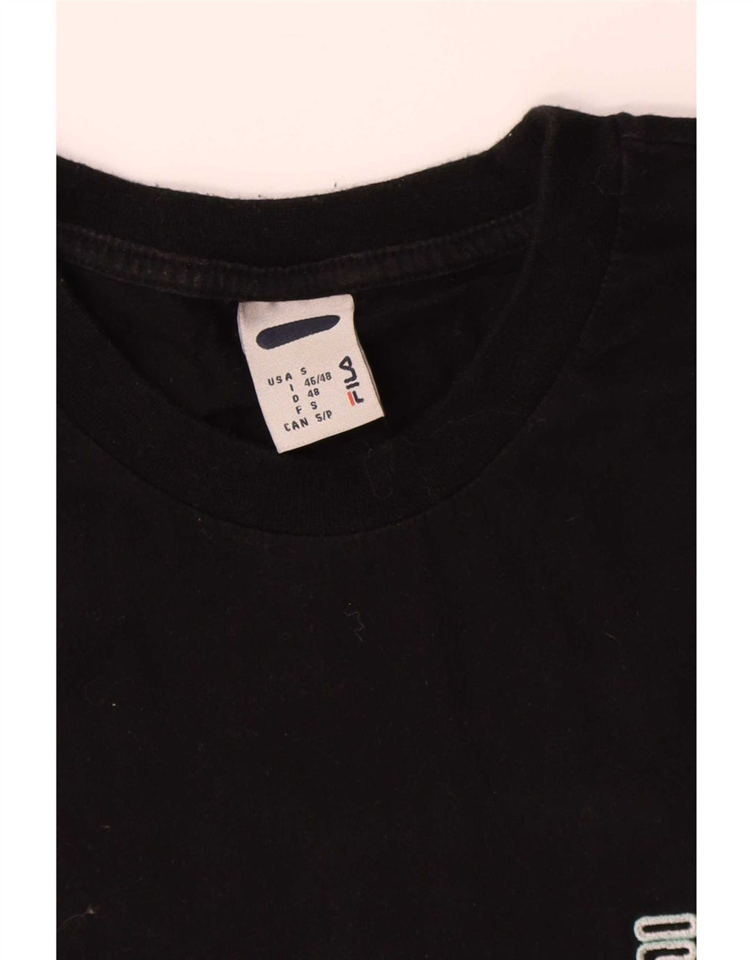 Camiseta masculina Fila Top pequeno algodão preto
